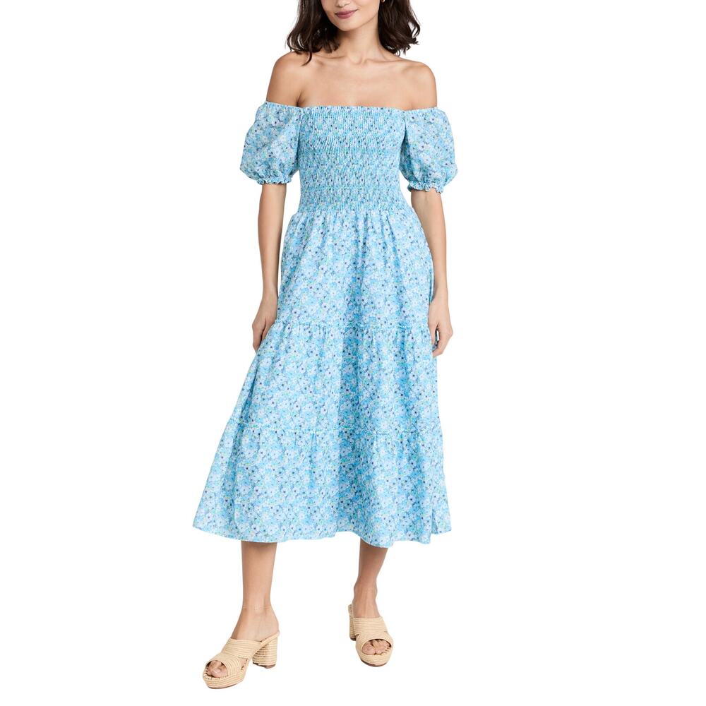 Peixoto Smocked Sky Jasmine Coco Midi Dress Size XS